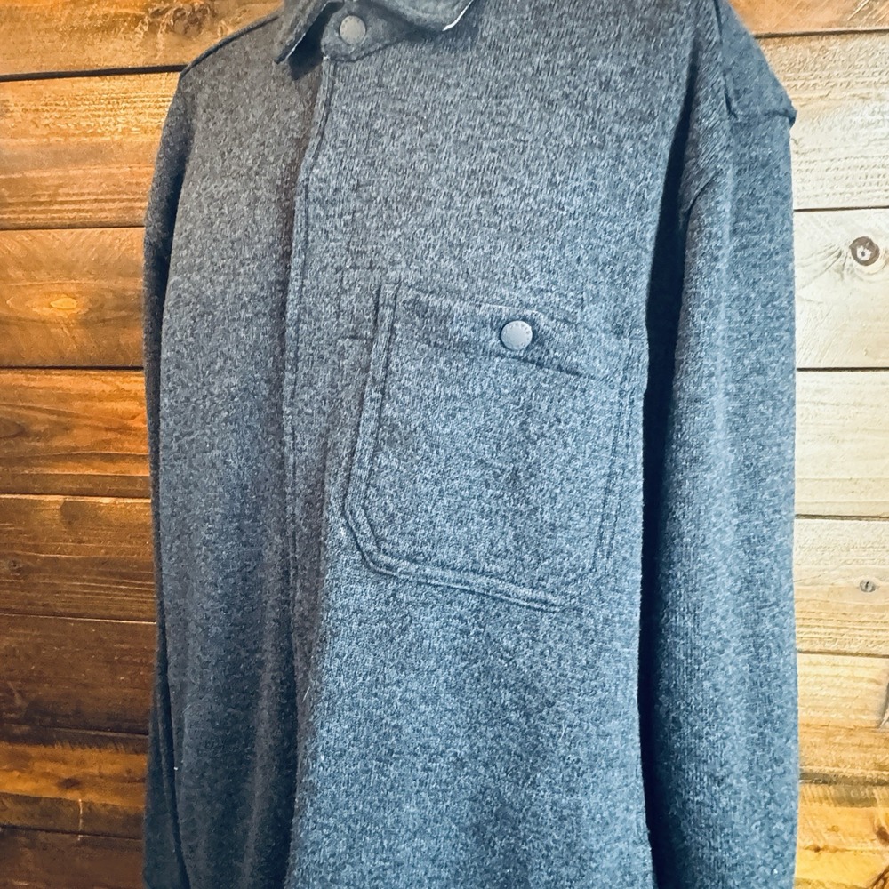 Orvis Mens XL Navy Knit Jacket Recycled Polyester 3 Pockets Full Snap Close - Picture 9 of 13